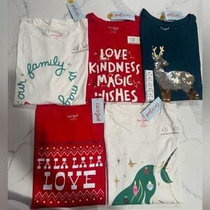 Cat & Jack Christmas Girls Long Sleeve Shirts